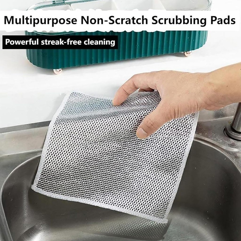 10pcs Wire Cleaning Cloth Dishwashing Scrubber Non-Scratch Wire ...