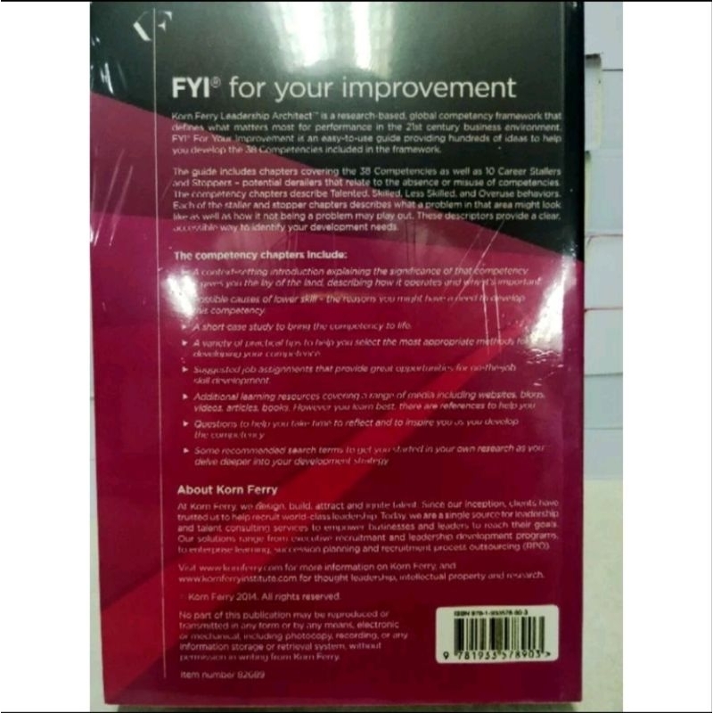 FYI: For Your Improvement - for Learners, Managers, Mentors