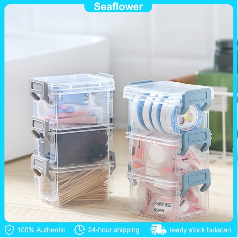 【COD】3pcs Cute Mini Stackable Storage Box Multi-layer Overlay Office ...