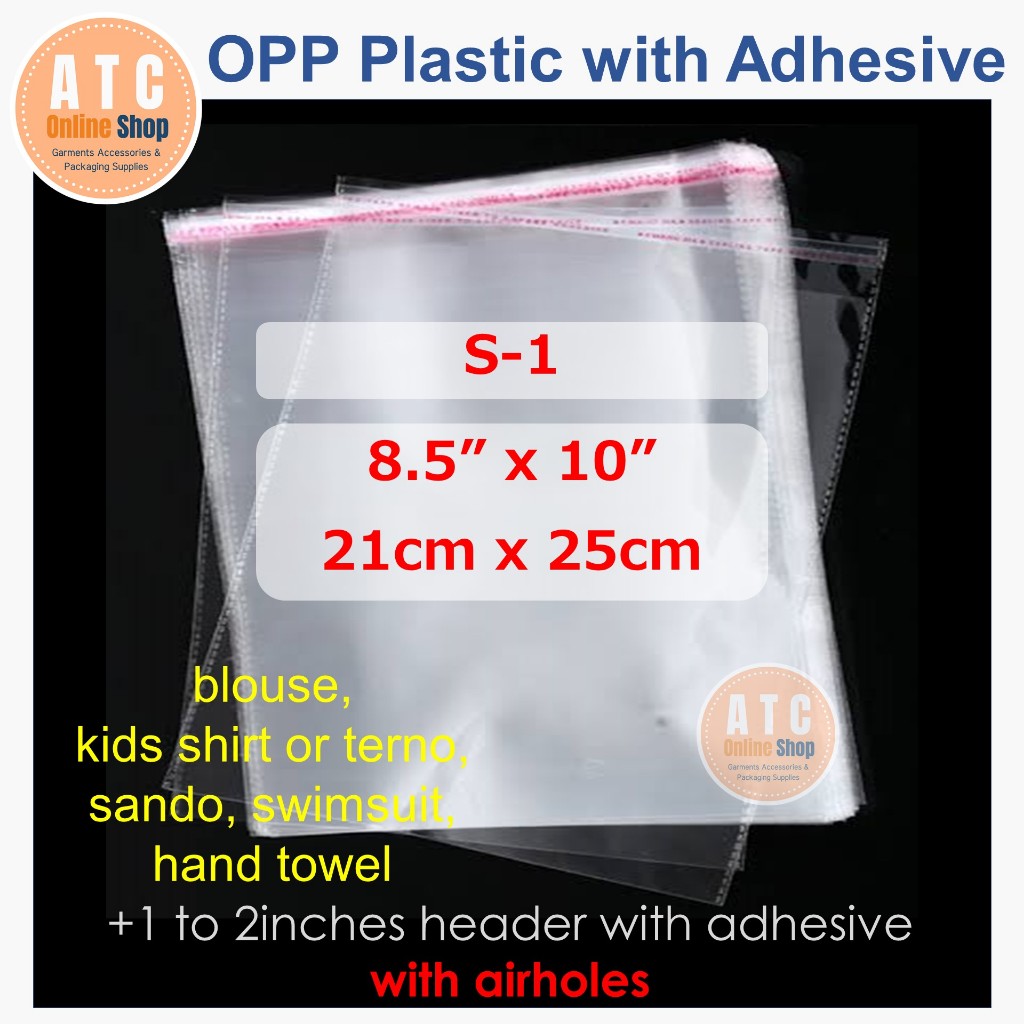 100pcs OPP Plastic with Adhesive (Small S-1 - 8.5