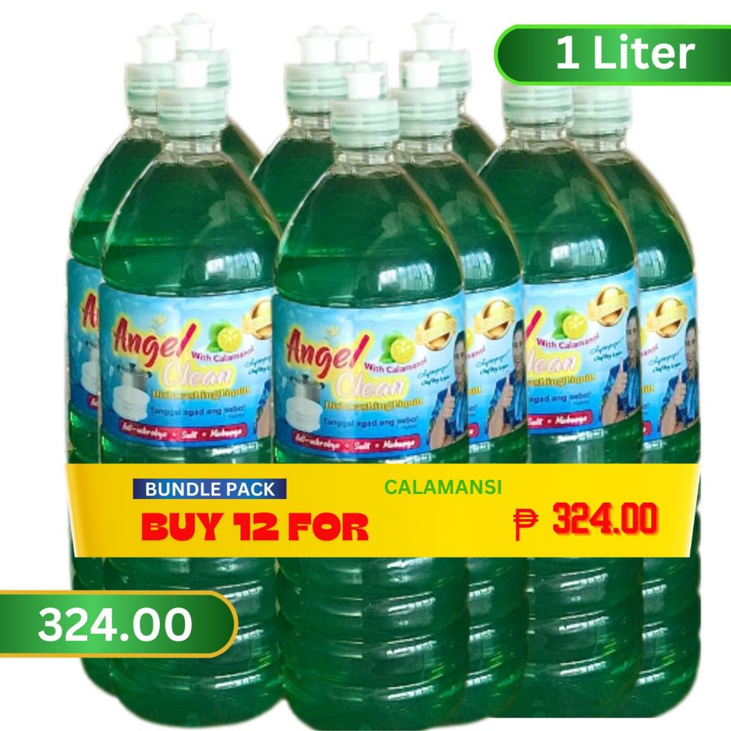 ANGEL CLEAN DISHWASHING LIQUID PER BOX OF 1LITER (12PCS) - CALAMANSI ...