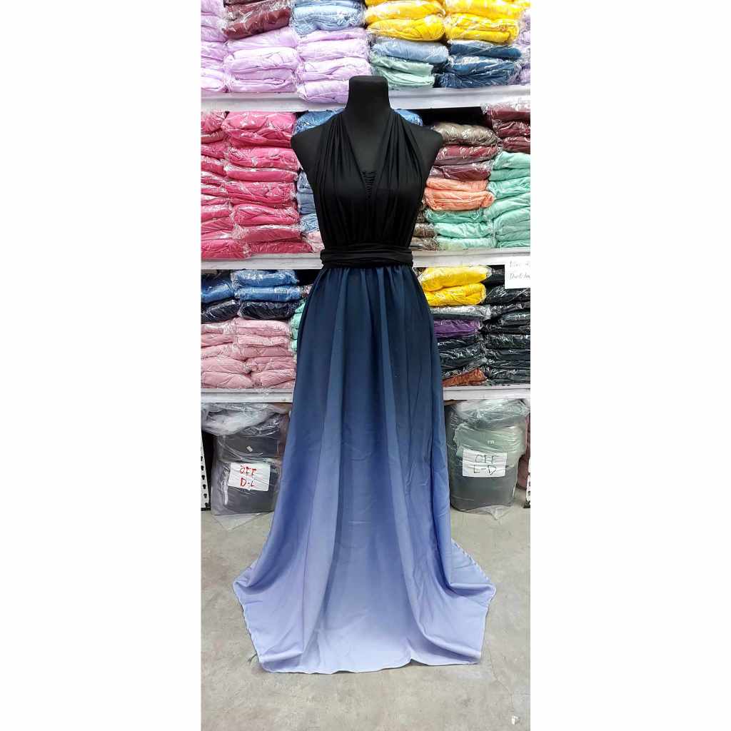 Infinity Dress Ombre OMBRE INFINITY DRESS DUSTY BLUE SHADE SMALL TO
