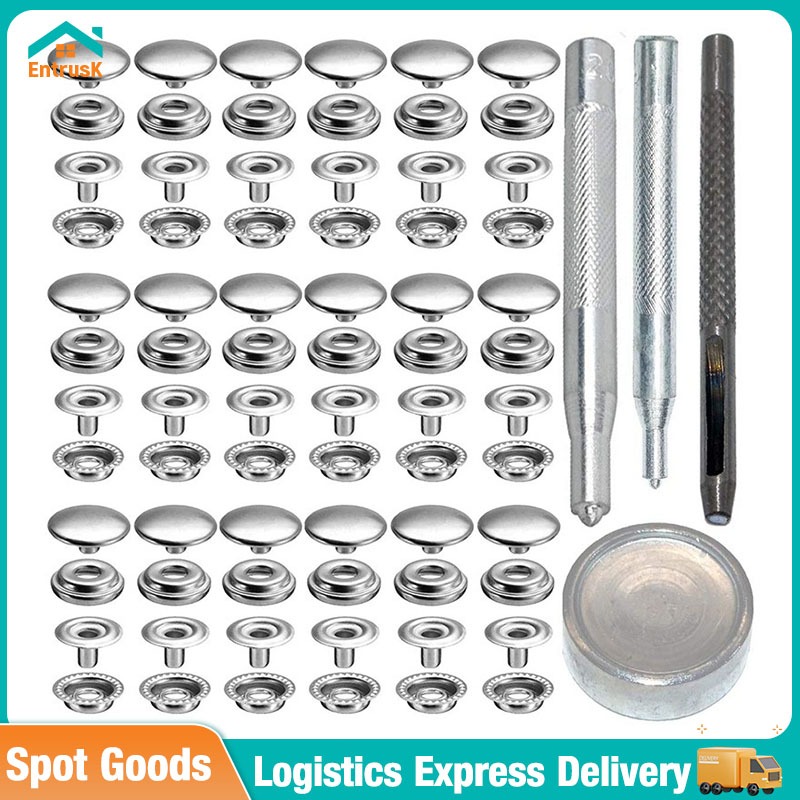 200Pcs 15mm Snap fastener set Stainless Steel Boat Canvas Screw Snap ...