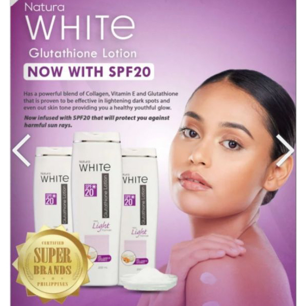 UNO NATURA WHITE GLUTATHIONE LOTION SPF20 200ml (with Collagen and Vitamin  E)