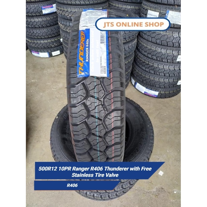 500R12 10PR Ranger R406 Thunderer with Free Stainless Tire Valve ...