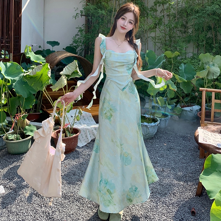 slim fit dress slacks Eternity V Maxi Dress in Sage