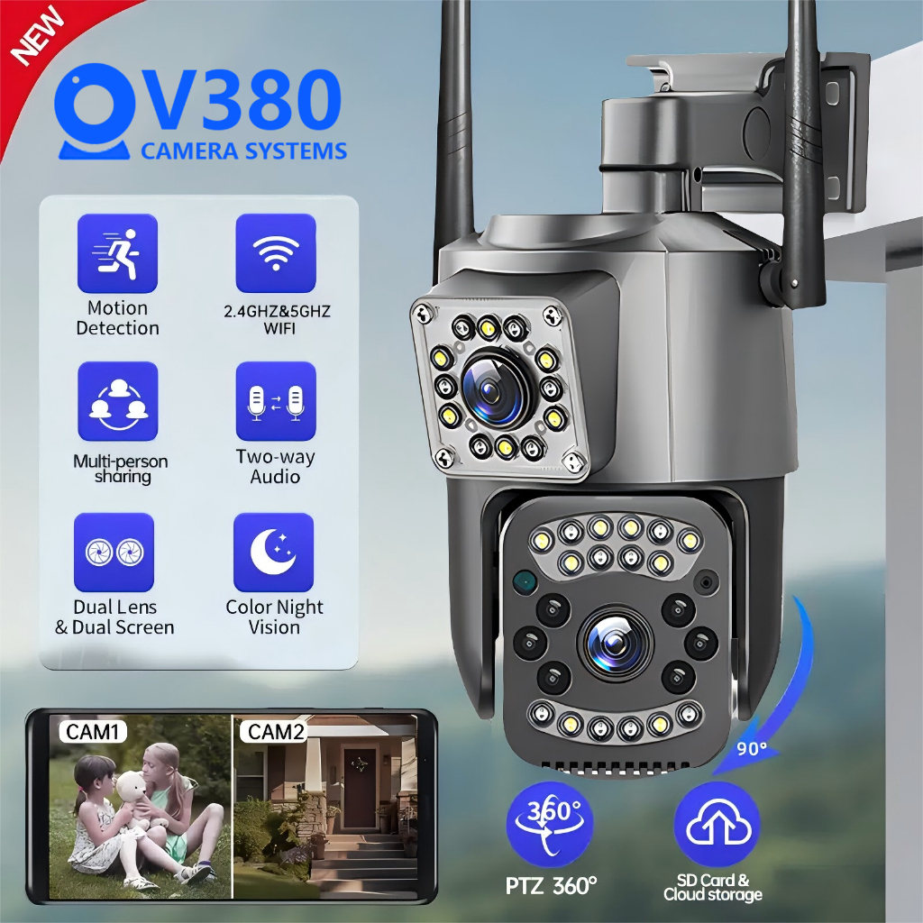 BUY 1 TAKE 1 V380 Pro CCTV Camera Dual Lens No Wifi Needed 16MP Outdoor ...
