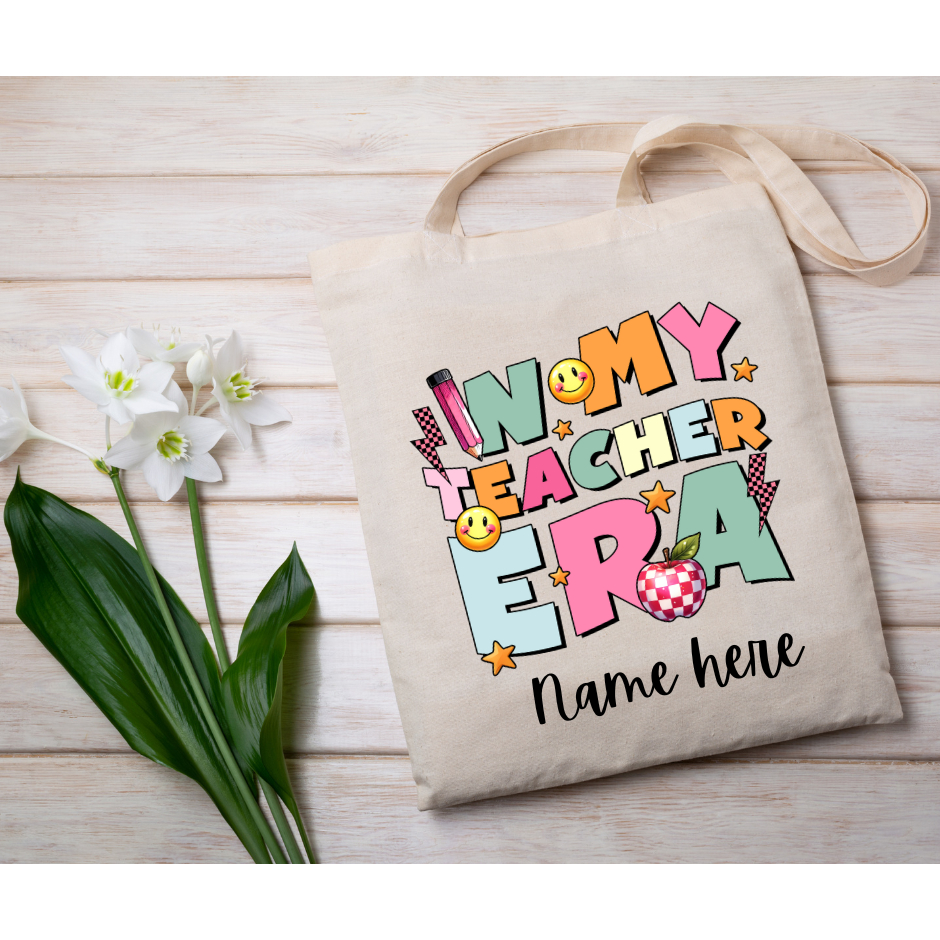 Personalized Teacher Tote Bag - Custom Name Eco-Friendly Gift for ...