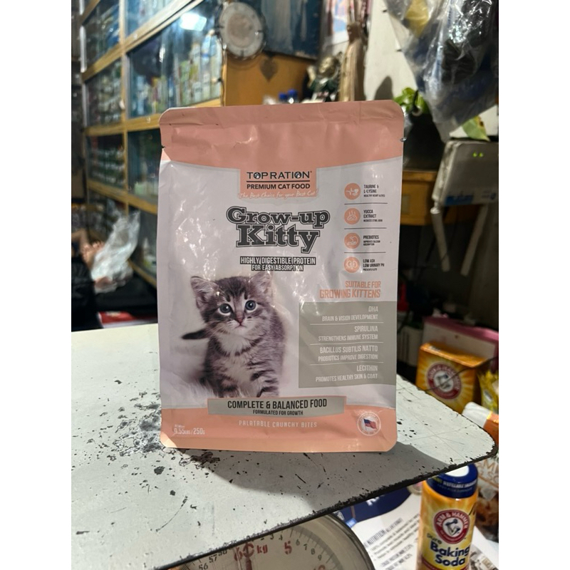 Top Ration Grow Up Kitty Dry Cat Food For Kittens 250g Original