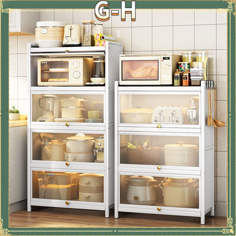 Kitchen Cabinet Rack Dustproof With wheels Multi-layers storage rack ...