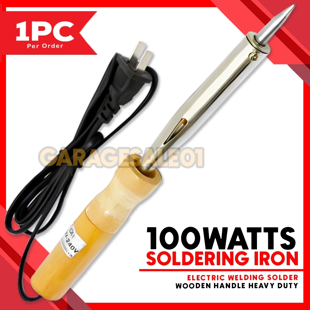 GS10 220V-240V AC 100W Wood Handle Electric Soldering Iron Hand Tool ...