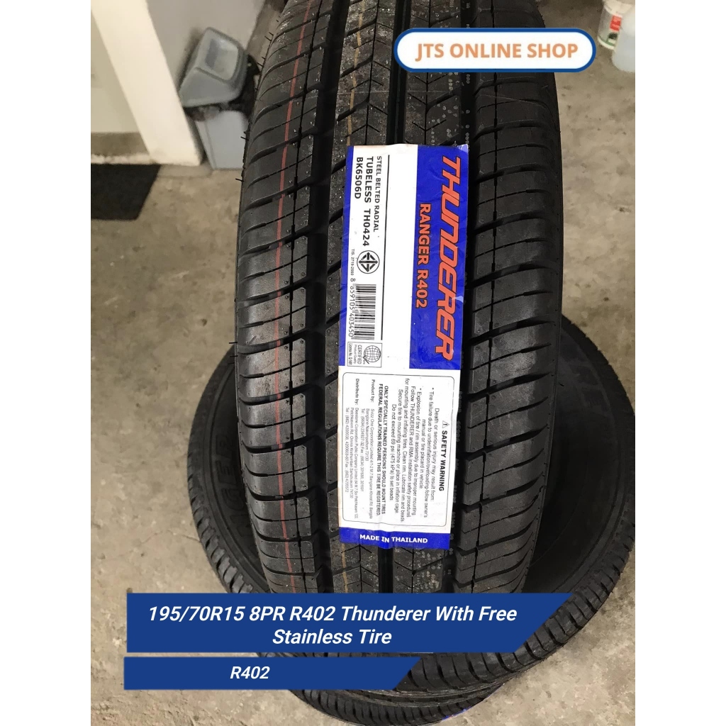 195/70R15 8PR R402 Thunderer With Free Stainless Tire | Shopee Philippines