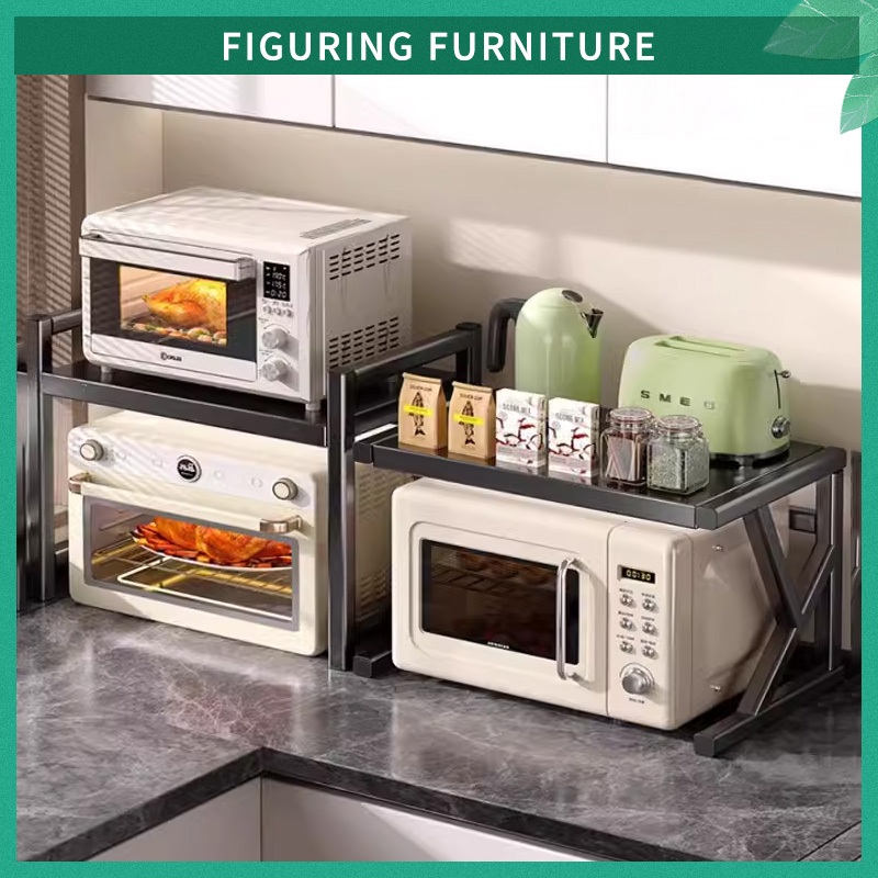 2 Layer Oven Rack Double Height Microwave Shelf Kitchen Organizer ...