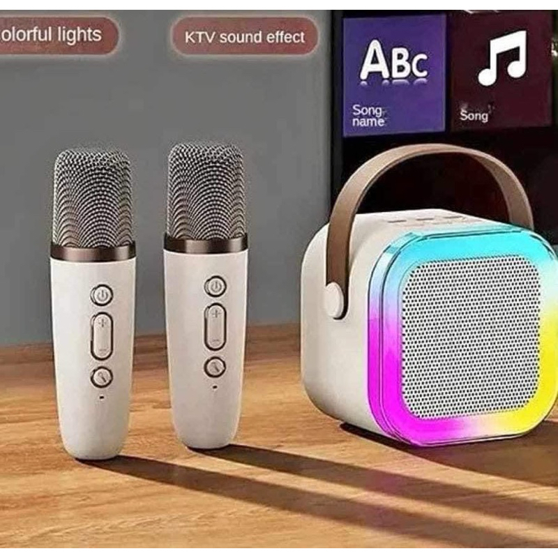 Mini Karaoke bluetooth Speaker with Wireless Microphone | Shopee ...
