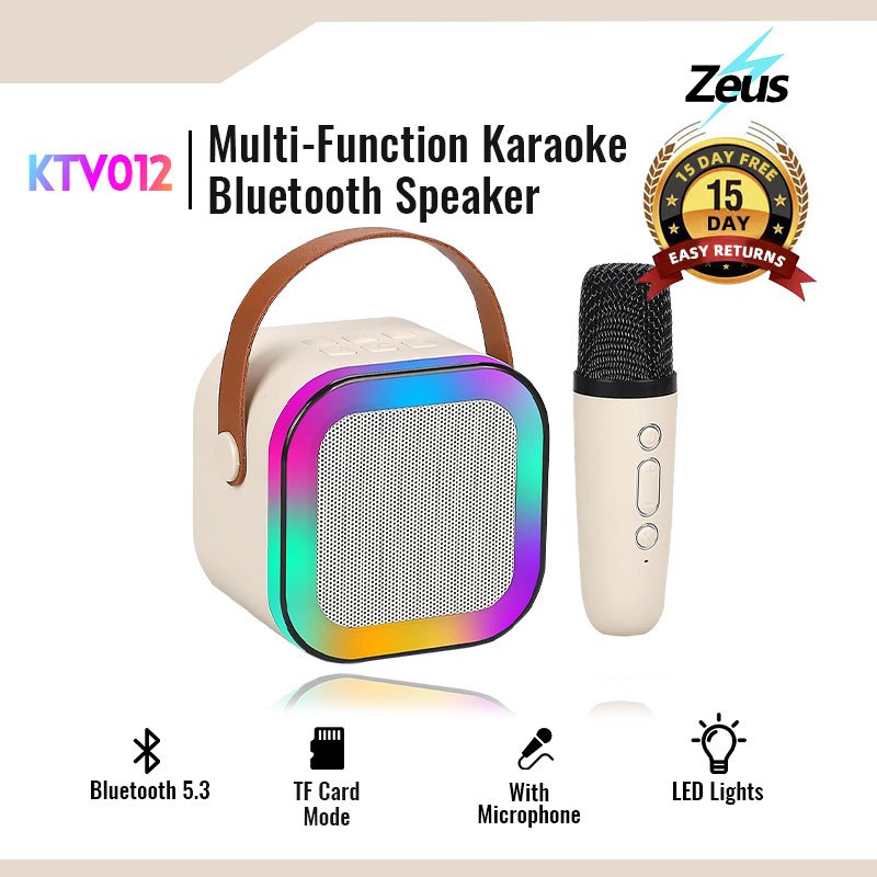Zeus K12 Mini Portable Karaoke Bluetooth Speaker With One Microphone ...