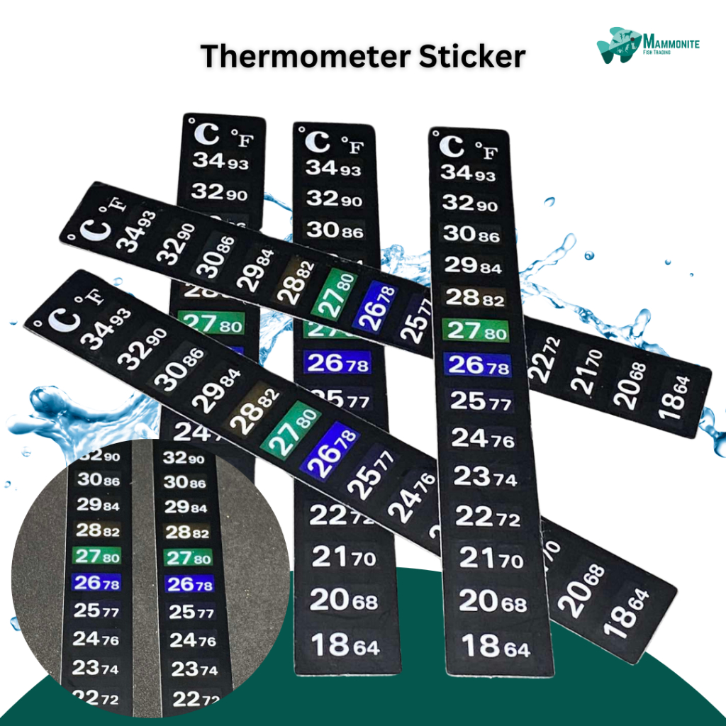 Aqua Thermo Sticker Thermometer Glass Aquarium Temperature Monitor ...