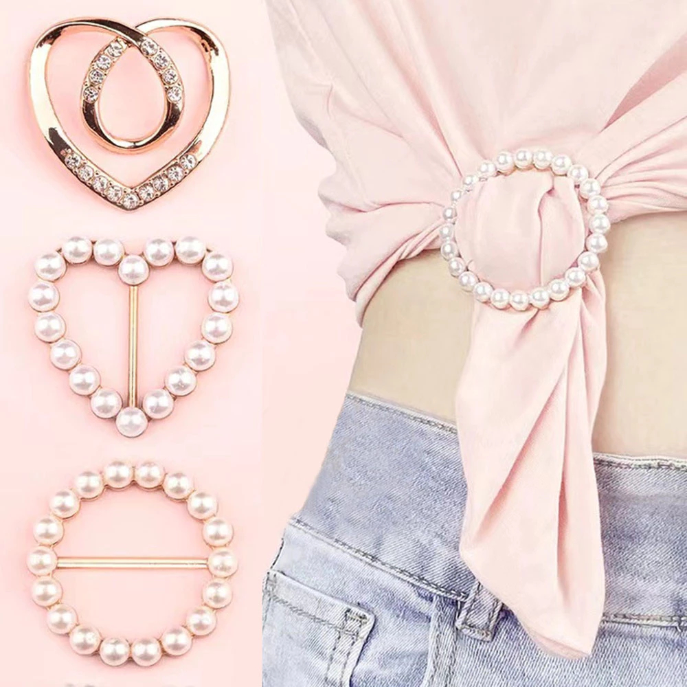 NECK Heart brooch silk button T-shirt scarf fastener Knot button pin ...
