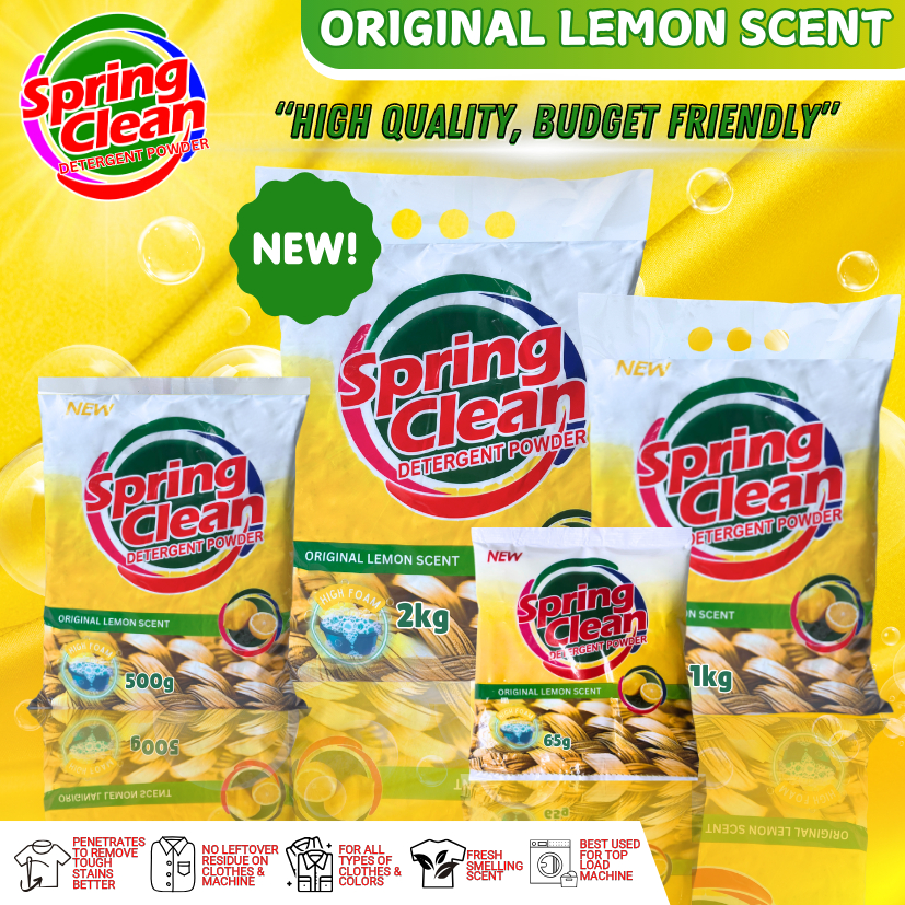 Spring Clean Detergent Powder ( Original Lemon Scent) 2kg/1kg/500g/65g ...