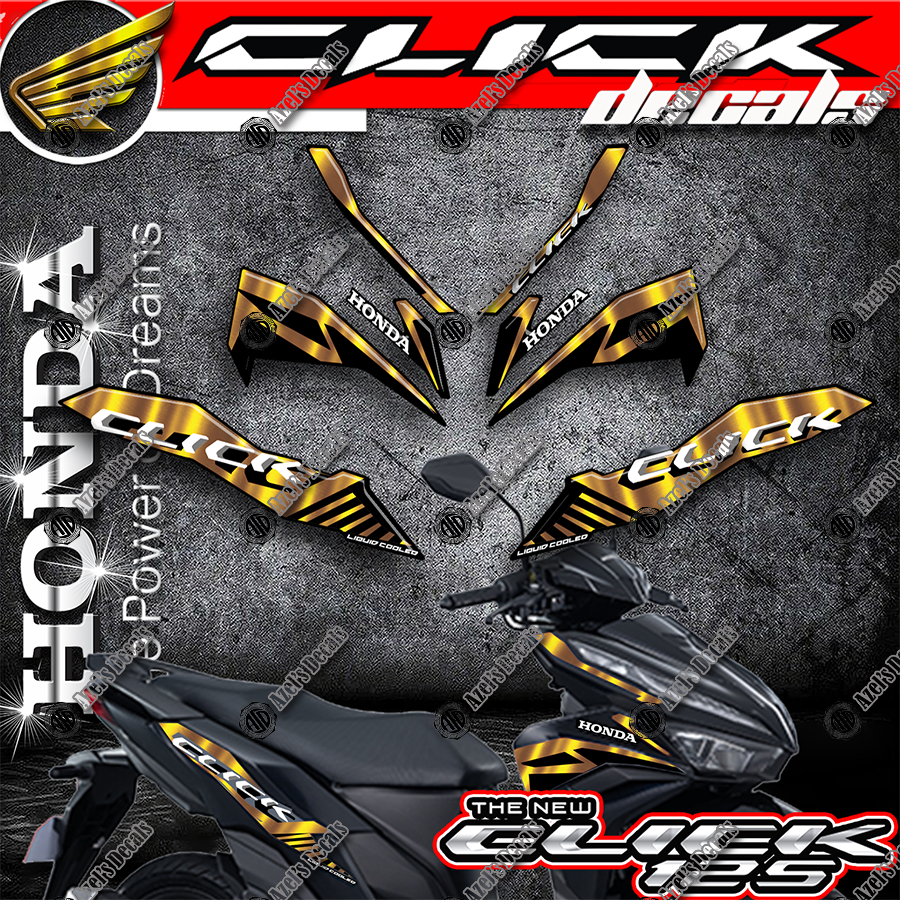 001 HONDA CLICK V3/V4 125 STOCK DECALS STICKER FOR MOTORCYCLE PARTS AND ...