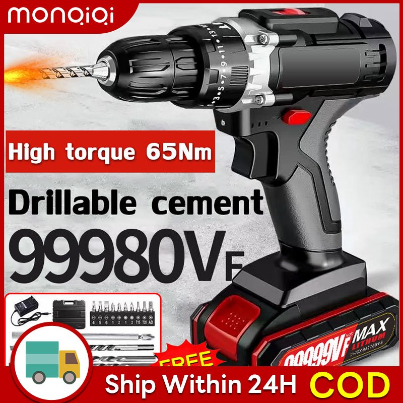 Cordless Electric Impact Drill Hammer Drill Percussion Drill Driver ...
