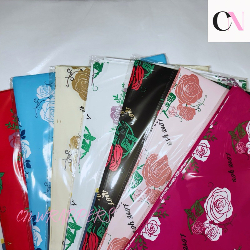 20pcs Flower Wrapper Rose Love You Design | Shopee Philippines