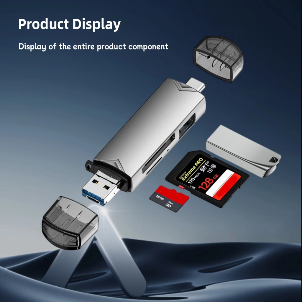 6 in 1 USB 3.0 and Micro USB and Type C TF and SD USB OTG Card Reader