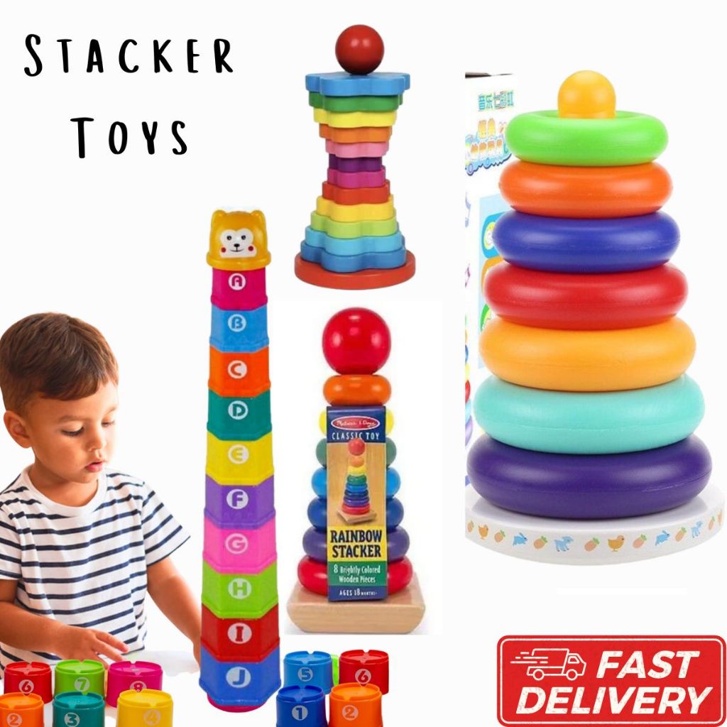 Stacking Cups 1-10 l Musical Rainbow Tower | Stacker Toys | Shopee ...