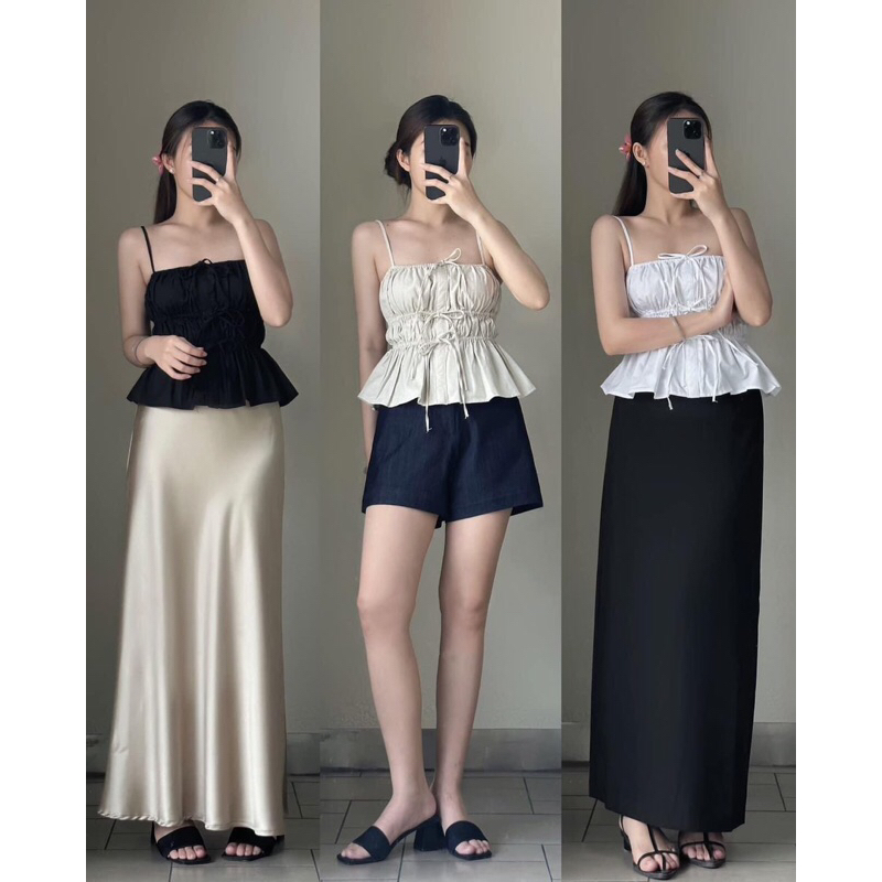 Filo top coquette style with adjustable strap | Shopee Philippines