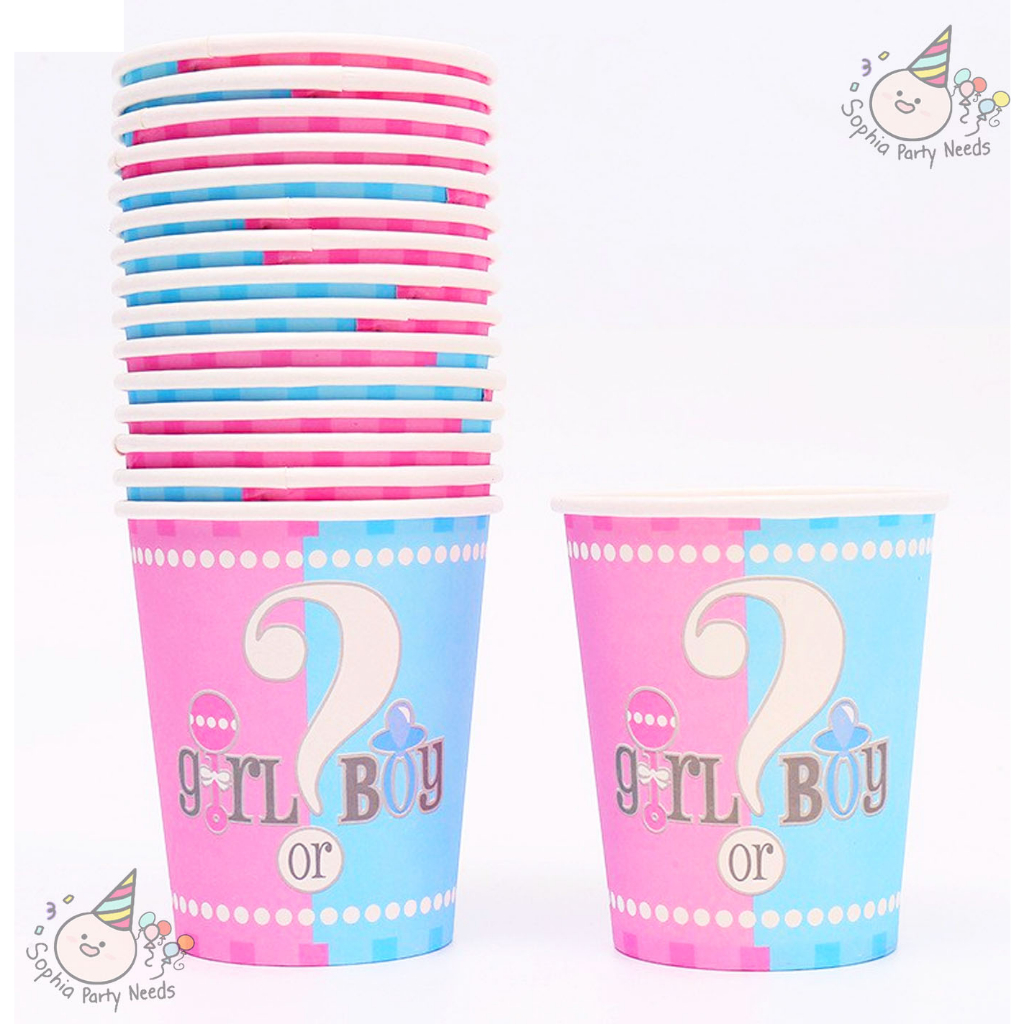 Disposable Gender Reveal He or She ? Paper Cups 10 pieces per pack ...