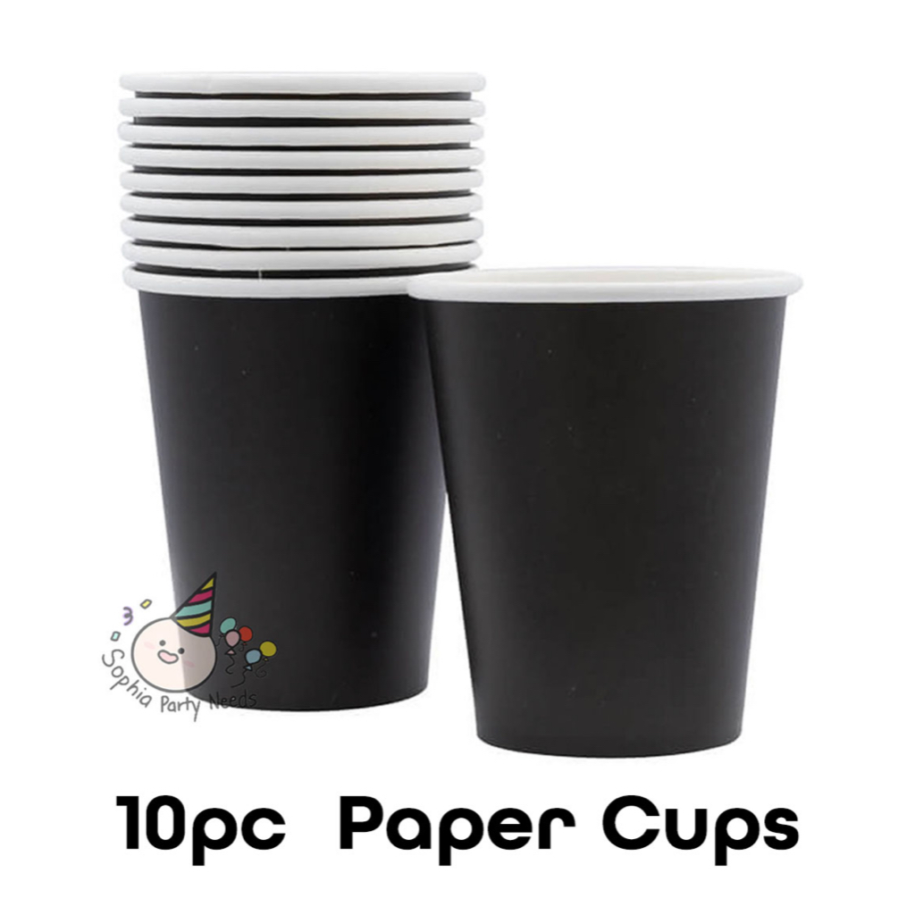 10pc Plain Black Paper Cups | Shopee Philippines