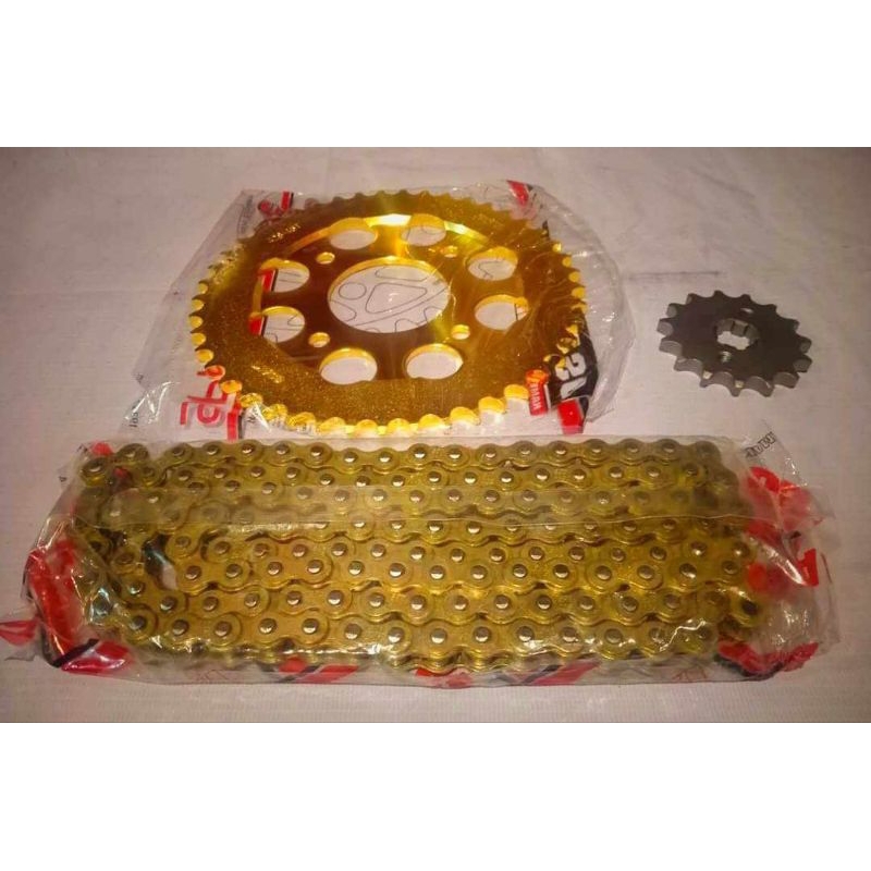 SUZUKI GIXXER 155 OSAKI GOLD SPROCKET CHAIN SET 15/45T 428H 132L
