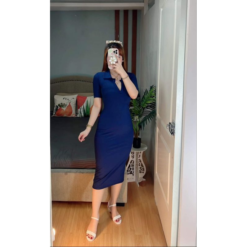 Mayumi Dress Fitted dress Collar Bodycon dress Shopee Philippines