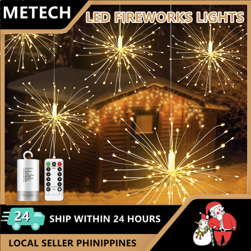 METECH 180 LEDs Firework String Lights / Battery Operated Hanging 8 ...