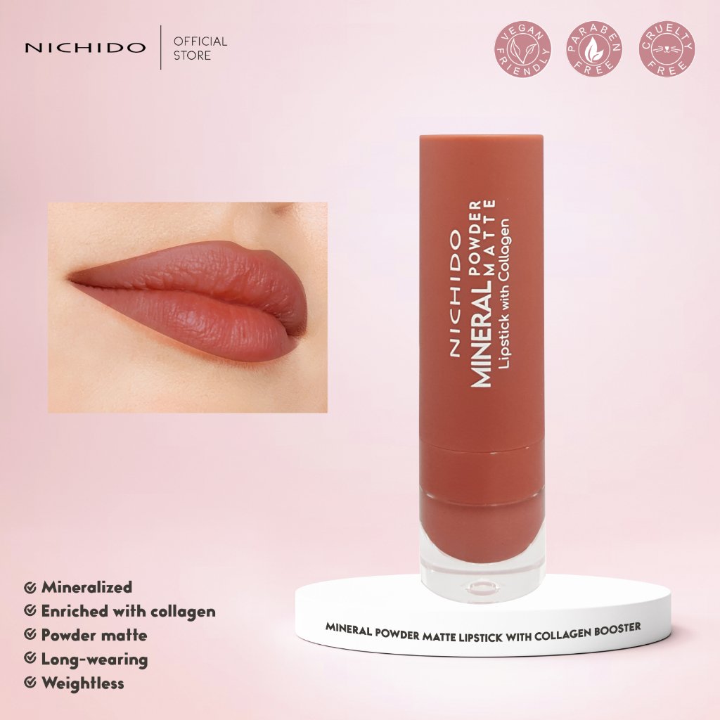 NICHIDO Mineral Powder Matte Lipstick With Collagen Booster - Kiss Of ...