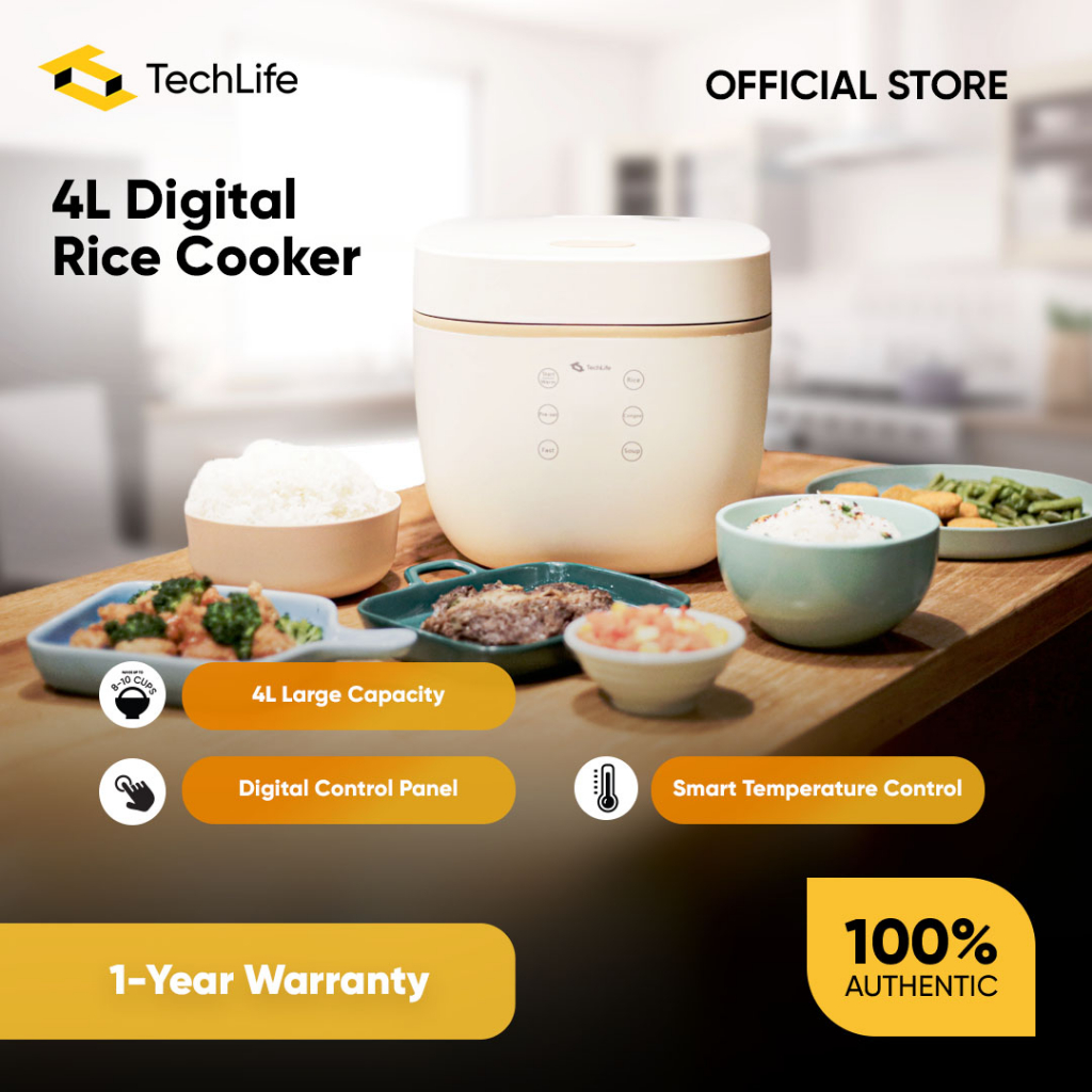 TechLife 4L Digital Rice Cooker Capacity 4L (1.8L Philippine standard