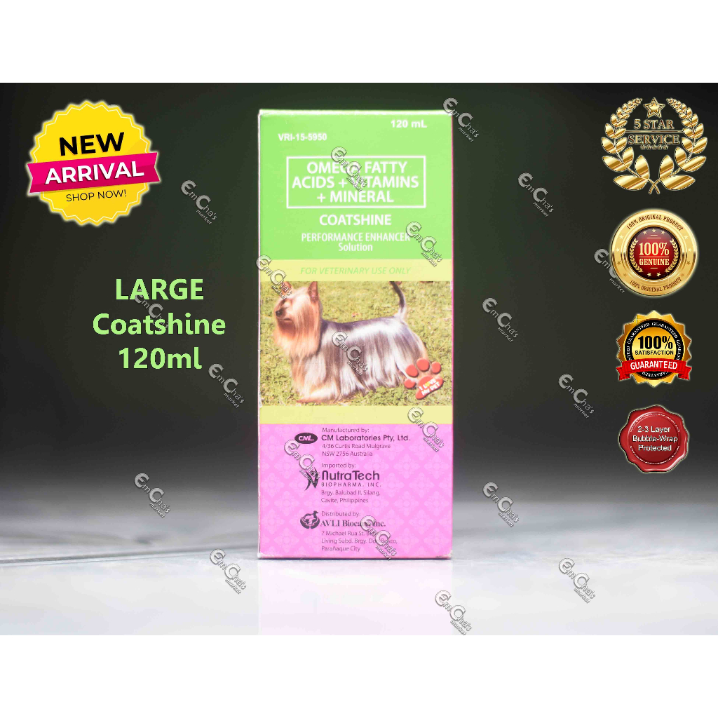 Coatshine 120ml (Large) for Dog Shiny Hair Dog Supplement (amed