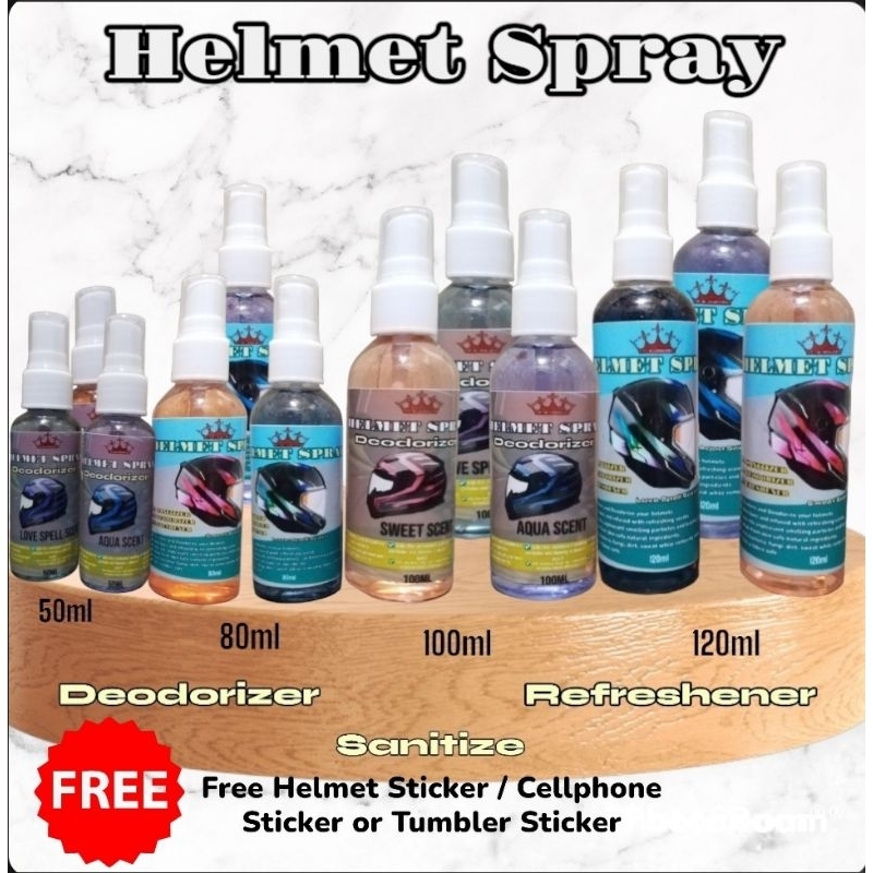 Helmet Spray Deodorizer / Helmet Spray Refreshener and Disinfectant