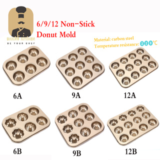 Donut Mold 8 Slots Silicone Non-Stick Doughnut Pan Heat Resistant Cake Mold~