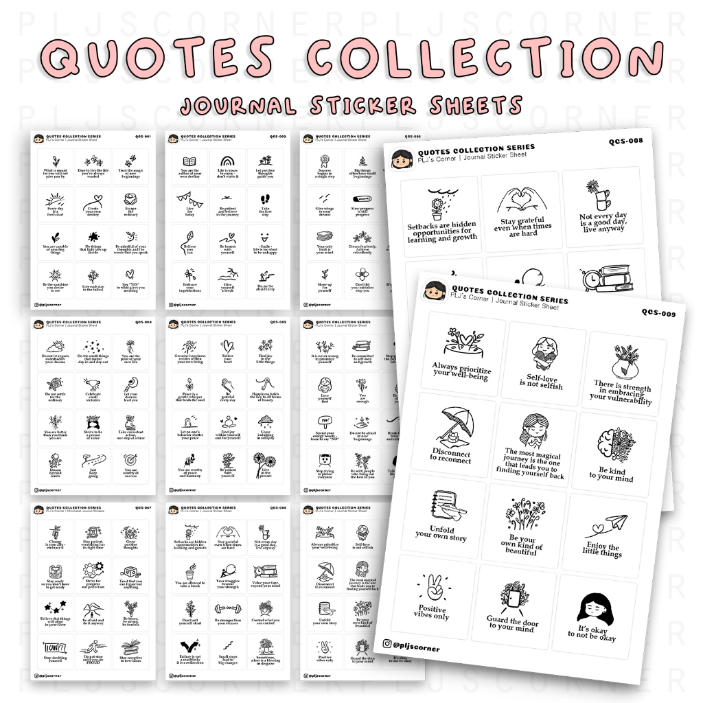 Quotes Collection Series Journal Sticker Sheets, Inspirational Quotes ...