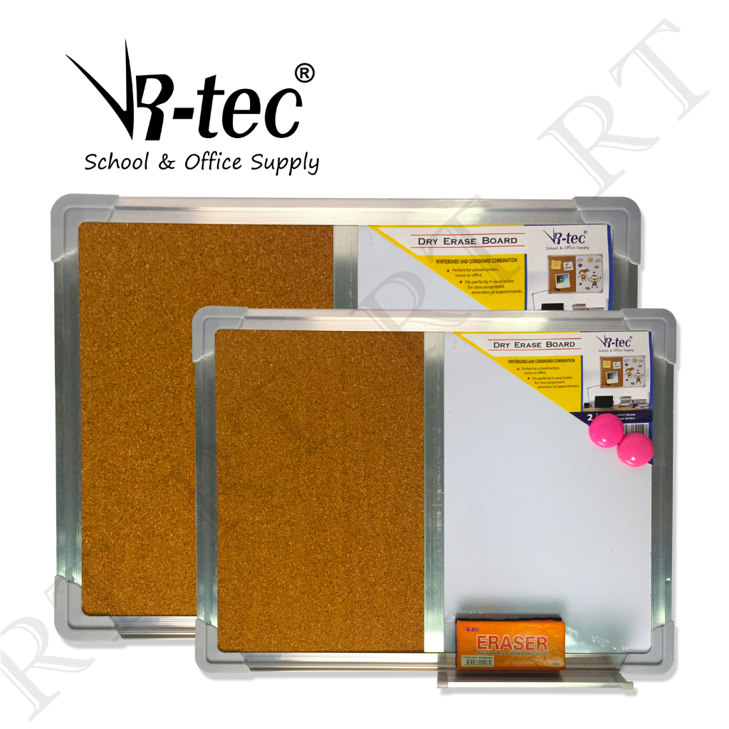 Rtec 2-in-1 Half Whiteboard and Half Corkboard Alluminum frame ...