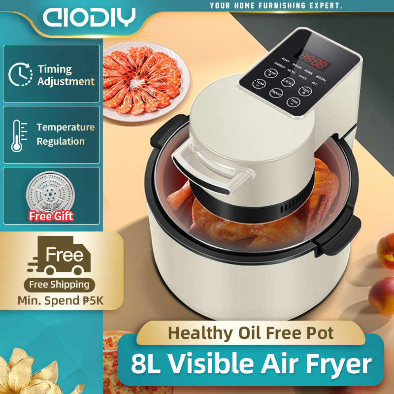 AIODIY Air Fryer New Health Oil Free Touch Intelligent 8L Fryer Over