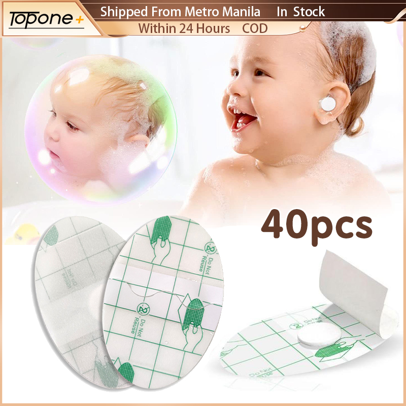 40pcs Waterproof Baby Ear Sticker Patch Bath Ear Cover Disposable Ear
