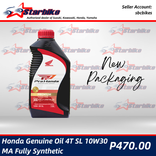 Honda Genuine Oil 4t Sl 10w30 Ma Fully Synthetic Shopee Philippines