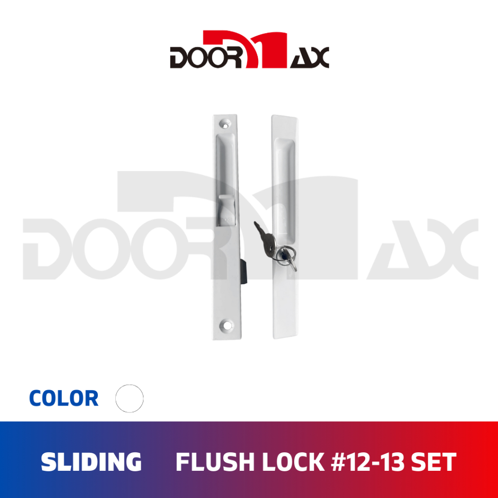 DOORMAX Flush Lock #12-13 Set with Key (White/Chrome/Brown) | Shopee ...