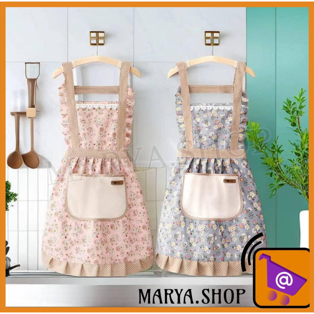 MARYA.SHOP Cute Korean Style Apron Cotton Waterproof Apron Suitable For ...