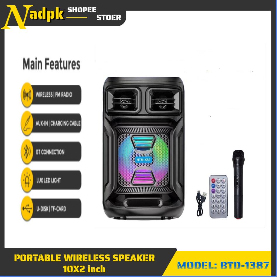 HTMK89 7800w Portable Karaoke Wireless Bluetooth Speaker with Wireless