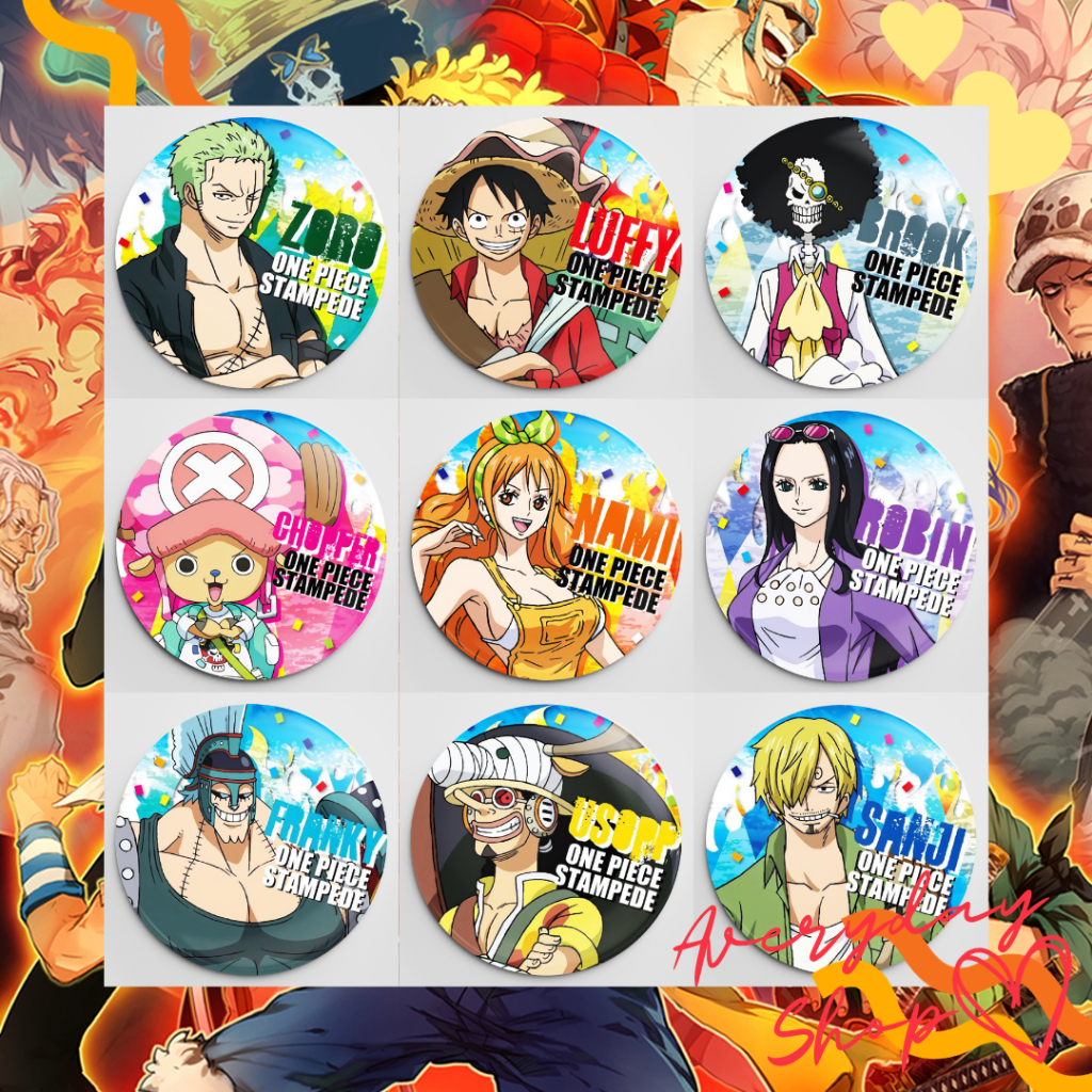 One Piece Button Pin 2.25 Inch #2 [Glossy / Matte / Glitter / Rainbow ...