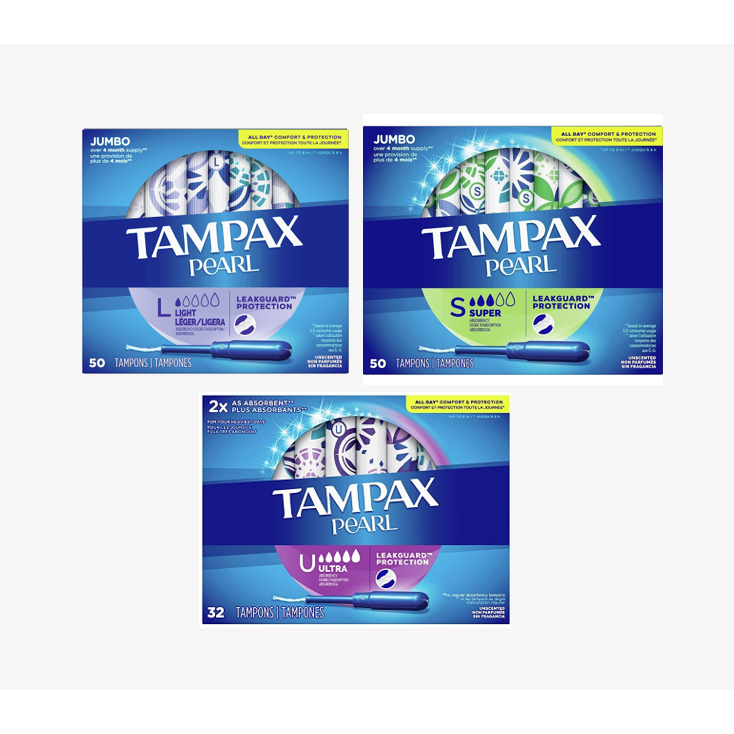 Tampax Pearl Tampons with Plastic Applicator
