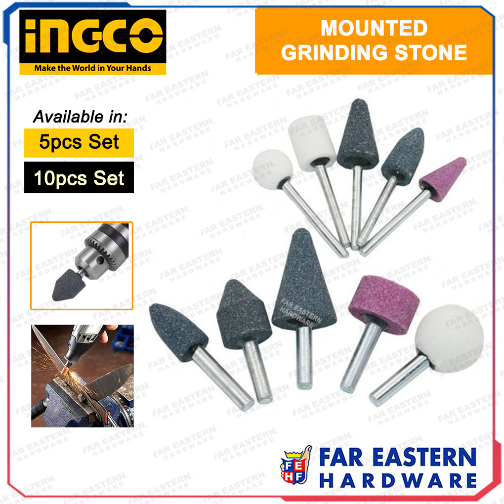 INGCO Mounted Grinding Stone 5 | 10 Pcs Set for Rotary Drill / Die ...