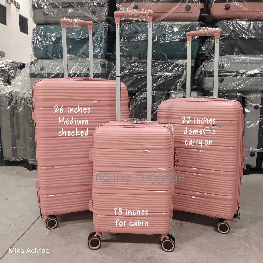 PP Luggage 26 22 18 inches suitcase Polypropylene materials KAHIT MAYUPI NO PROBLEM VERY FLEXIBLE Shopee Philippines